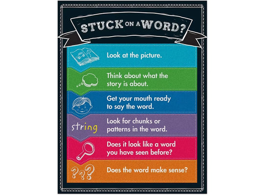 Colorful Chalkboard: Stuck on a Word? Reference Poster - US 1200