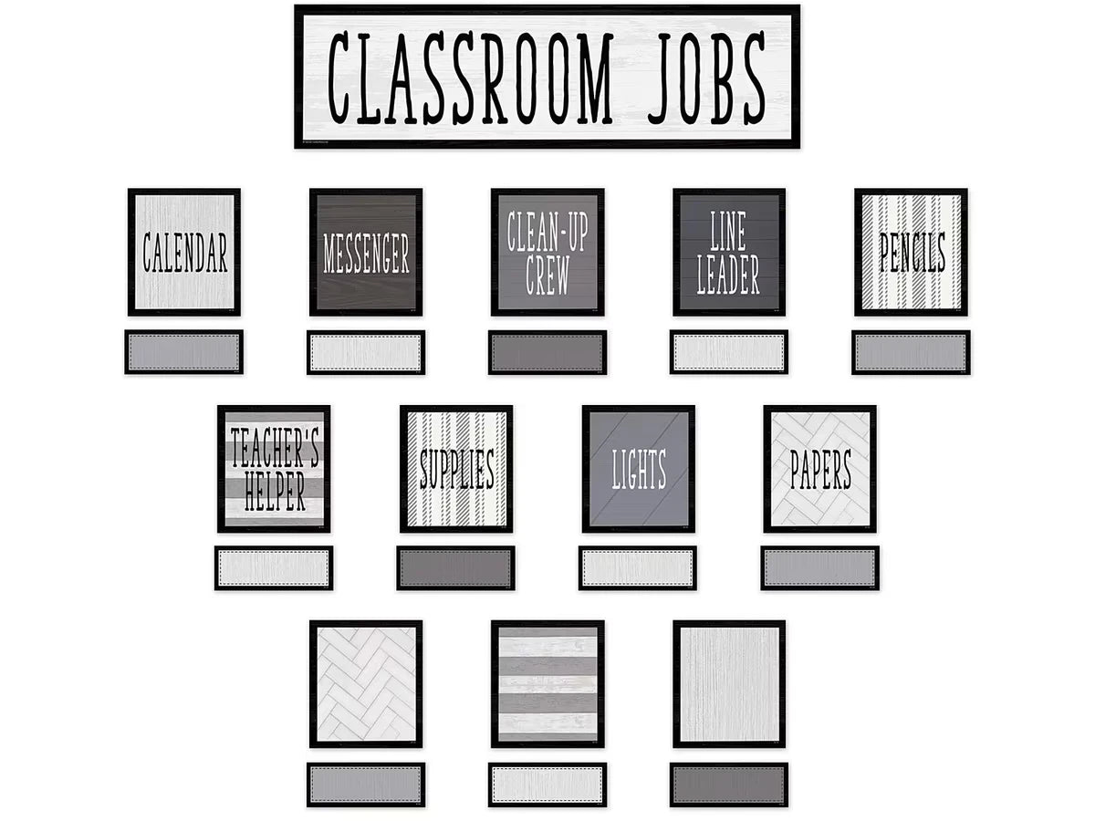 Modern Farmhouse Classroom Jobs Bulletin Board Set - US 5101