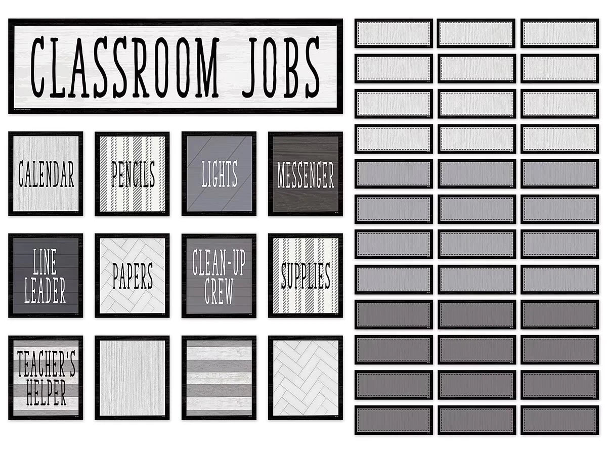 Modern Farmhouse Classroom Jobs Bulletin Board Set - US 5101