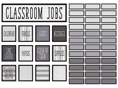 Modern Farmhouse Classroom Jobs Bulletin Board Set - US 5101