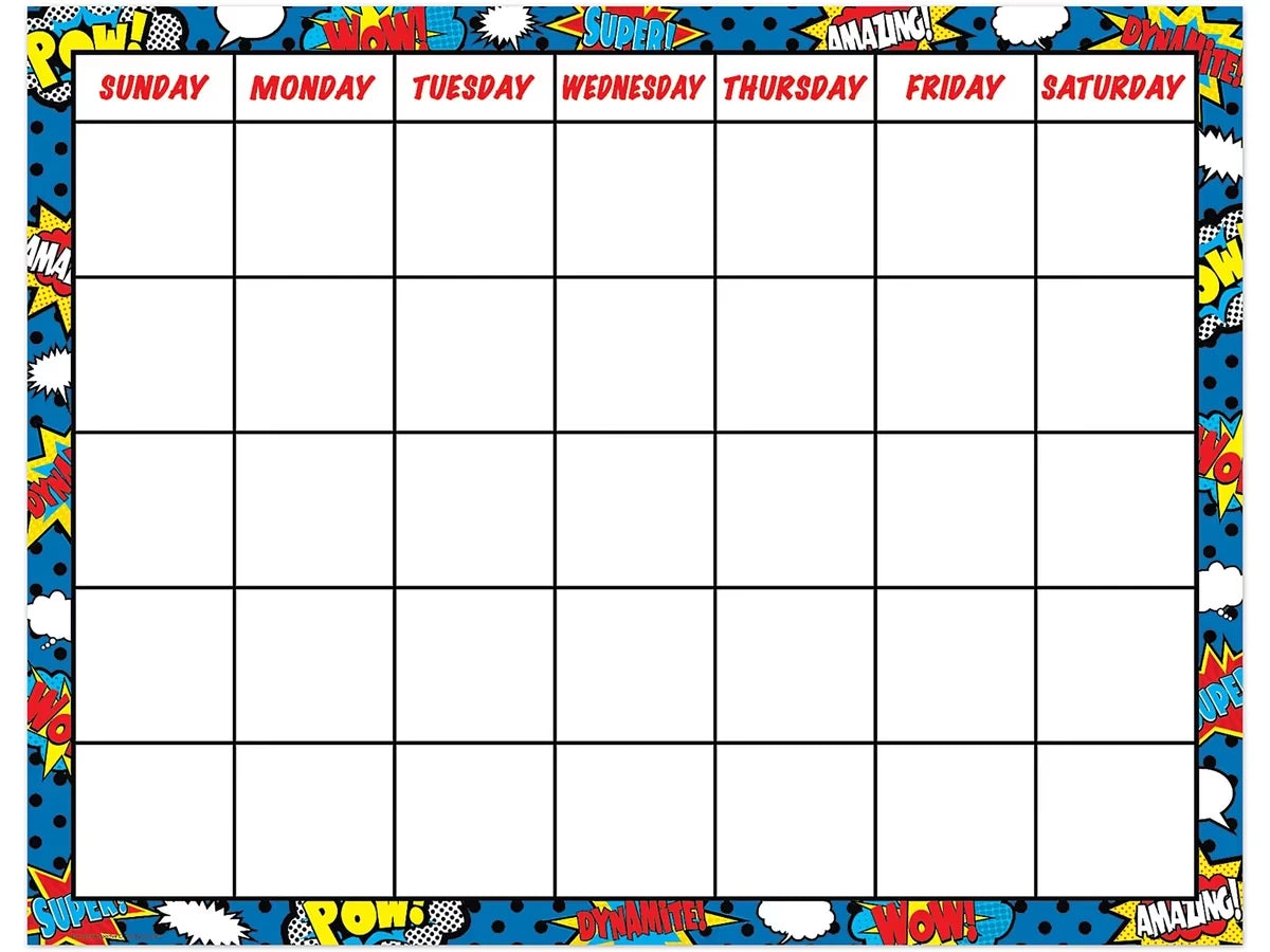 Superhero Classroom Calendar - US 7795