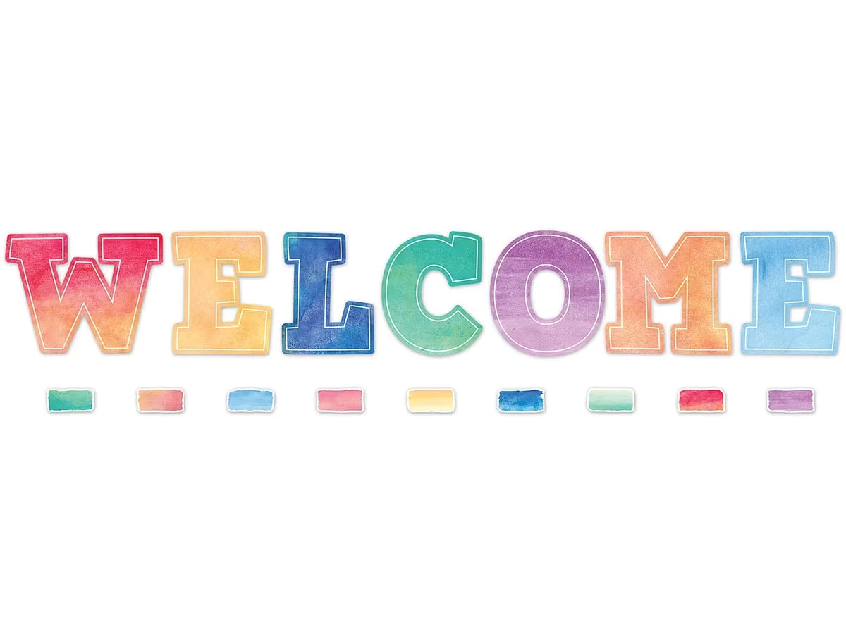 Watercolor Welcome Bulletin Board Set - US 1975