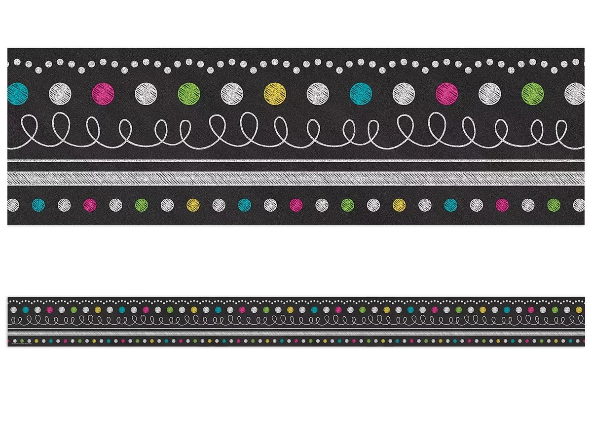 Chalkboard Brights Dot & Loop Border - US 9070