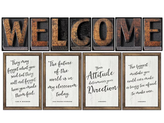 Industrial Chic Welcome Bulletin Board Set - US 5011