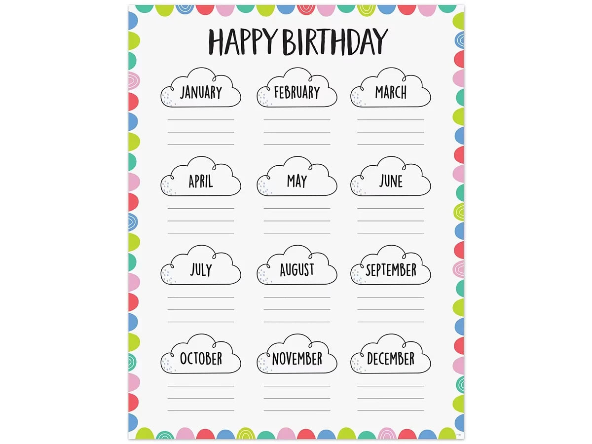 Rainbow Doodles Birthday Poster - US 6261