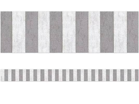Modern Farmhouse Gray Striped Border - US 9018