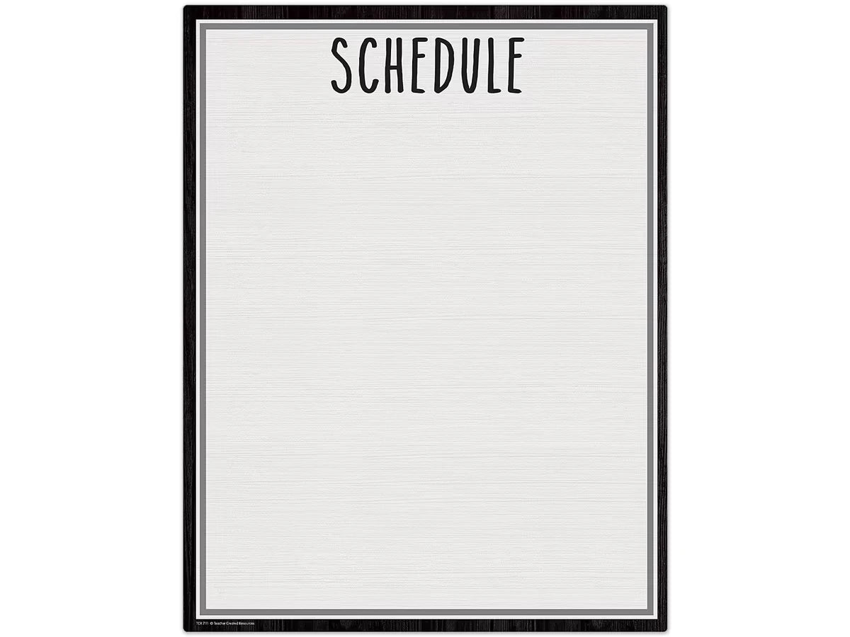 Modern Farmhouse Write & Wipe Schedule Poster - US 5282