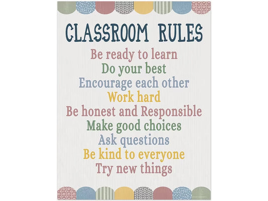 Classroom Cottage Classroom Rules Poster - US 4460