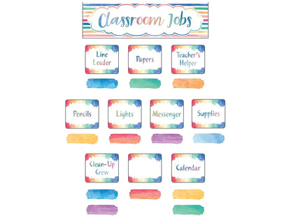 Watercolor Classroom Jobs Bulletin Board Set - US 9137
