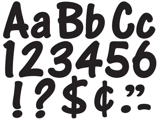 Black 4" Self-Adhesive Punch-Out Letters - US 1609