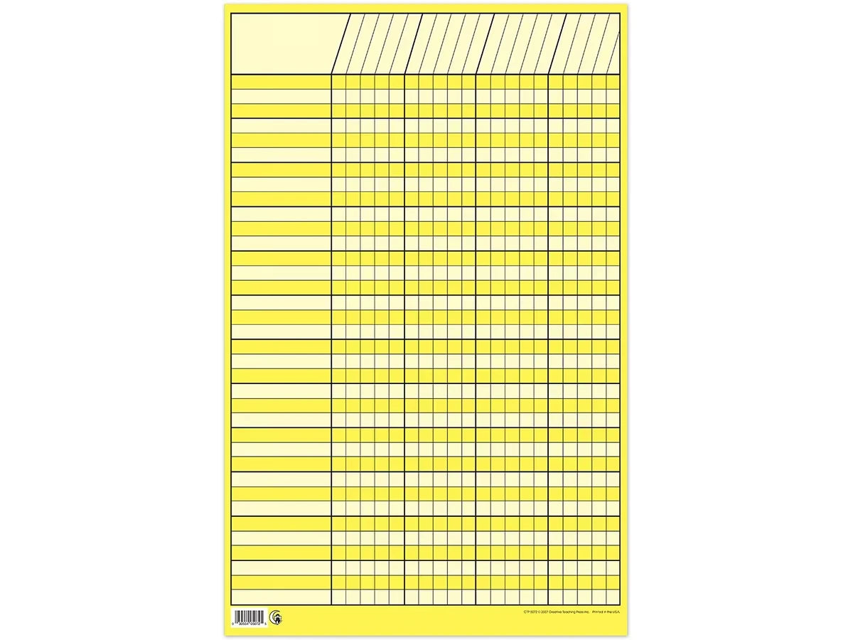 Yellow Small Incentive Chart - US 1204