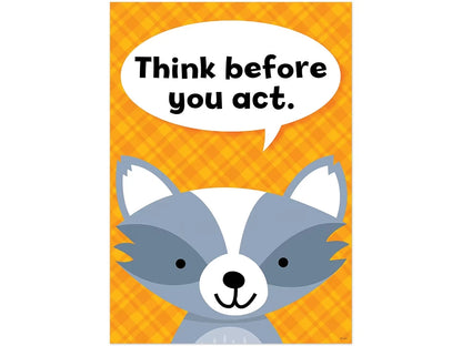 Woodland Friends Think Before You Act Poster - US 5016