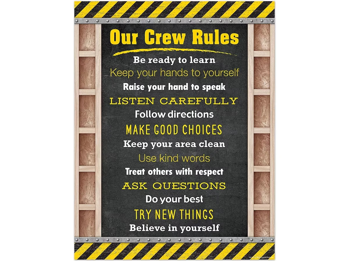 Under Construction! Classroom Rules Poster - US 4937