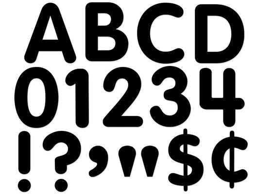 Black 4" Self-Adhesive Punch-Out Letters - US 3061