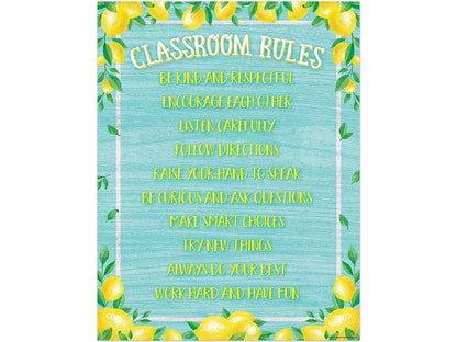 Lemon Zest Classroom Rules Poster - US 2928