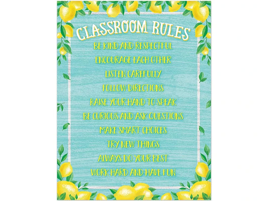 Lemon Zest Classroom Rules Poster - US 2928