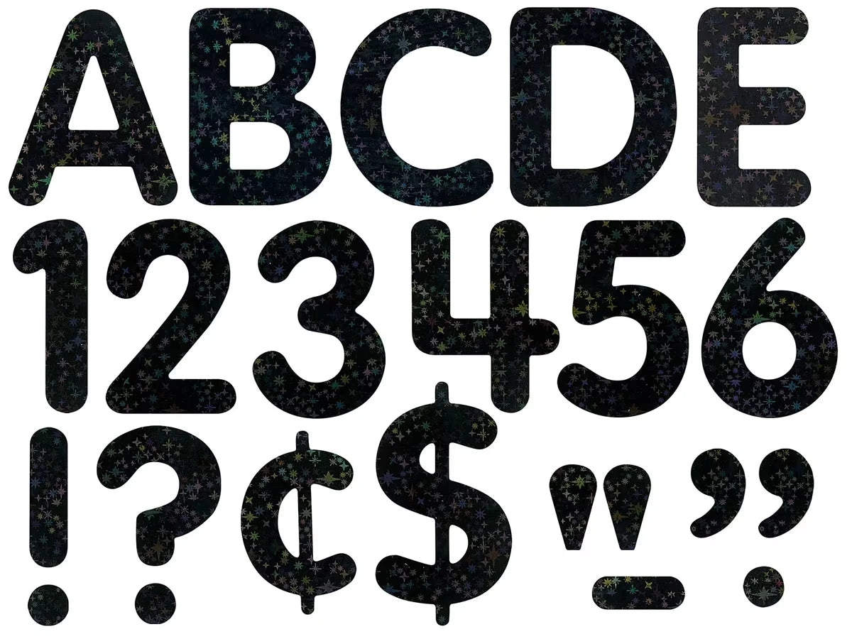 Black Dazzle 2" Self-Adhesive Punch-Out Letters - US 7585