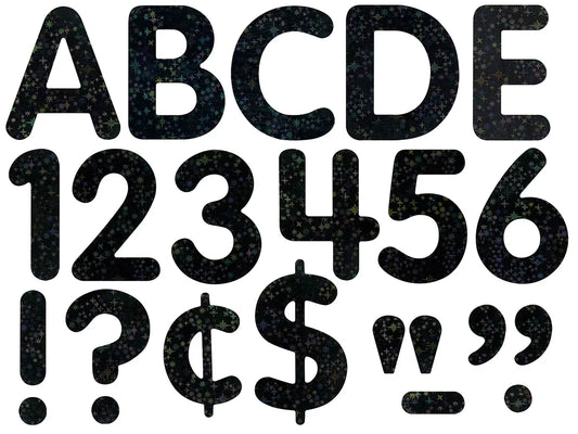 Black Dazzle 2" Self-Adhesive Punch-Out Letters - US 7585