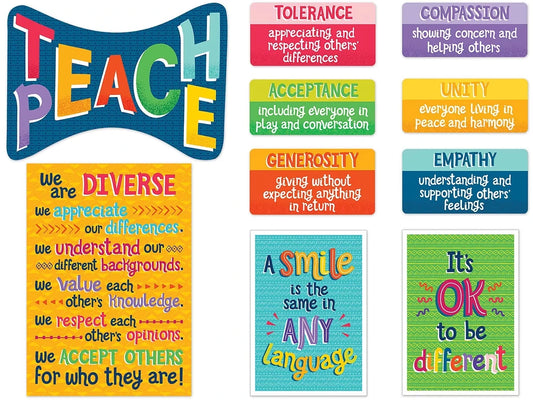 One World Teach Peace Bulletin Board Set - US 1440