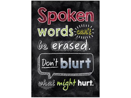 Chalk It Up! Spoken Words Can’t Be Erased Poster - US 3800