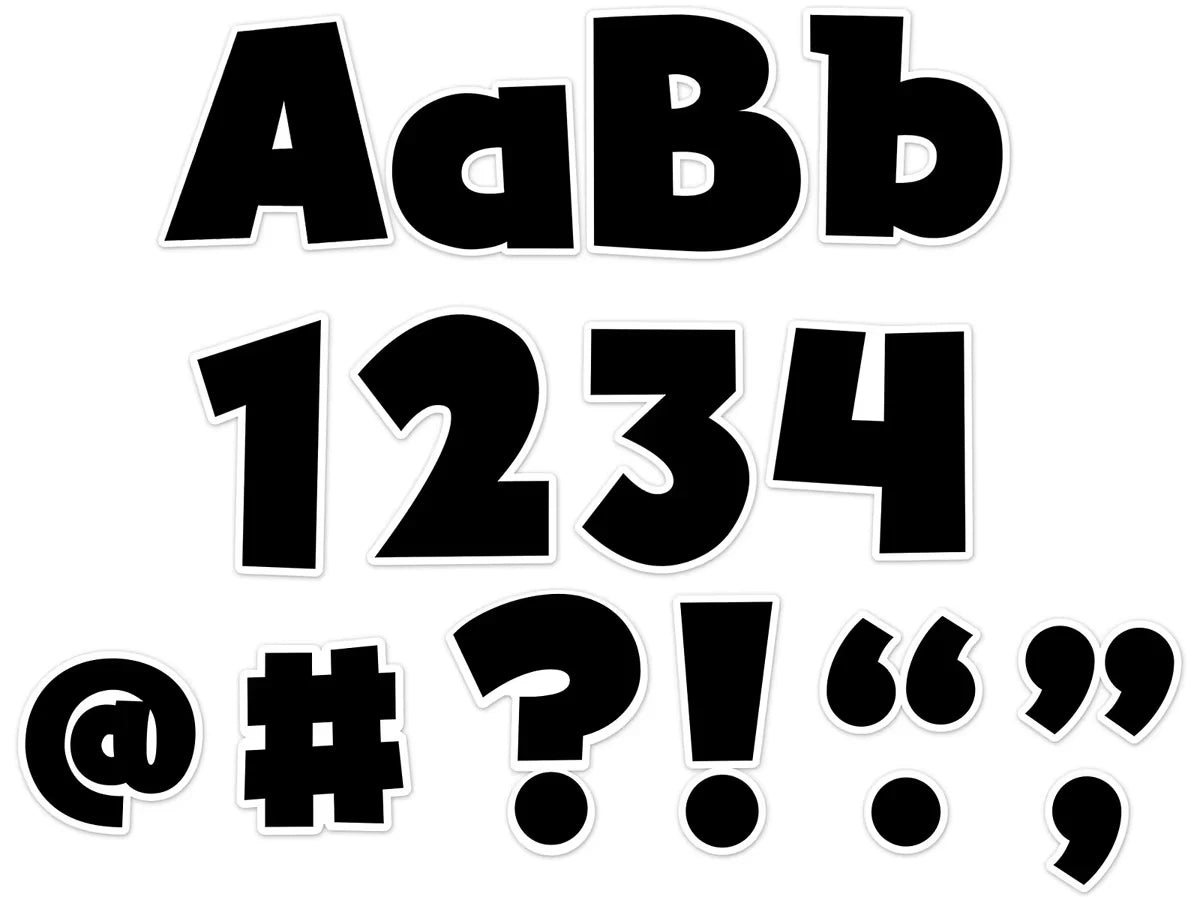 Black Bold 4" Punch-Out Letters - US 1191