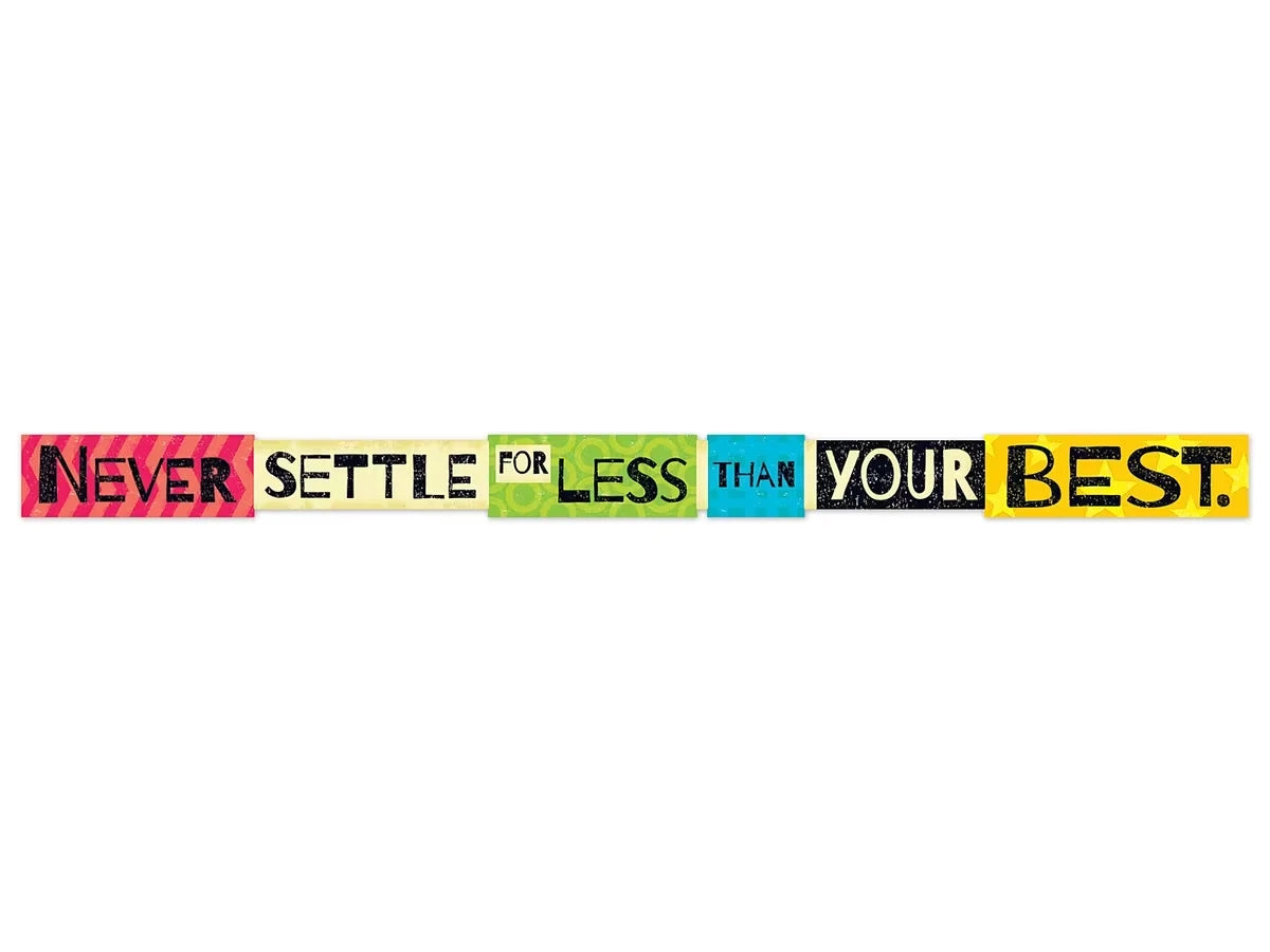 Never Settle Motivational Banner - US 1019