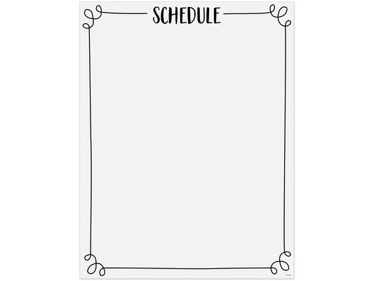 Black & White Classroom Schedule Poster - US 2882