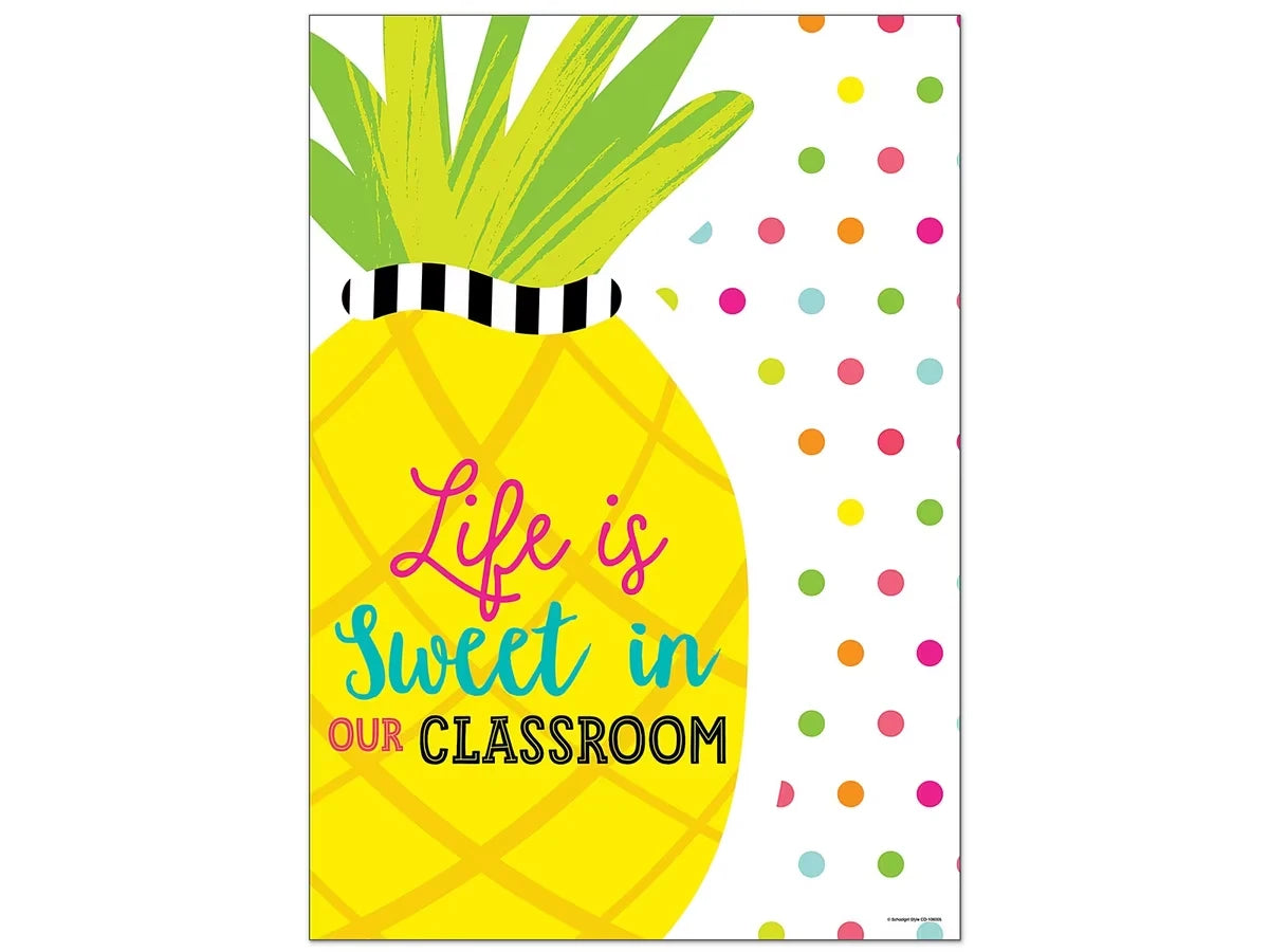 Simply Stylish Tropical Life Is Sweet in Our Classroom Poster - US 9946