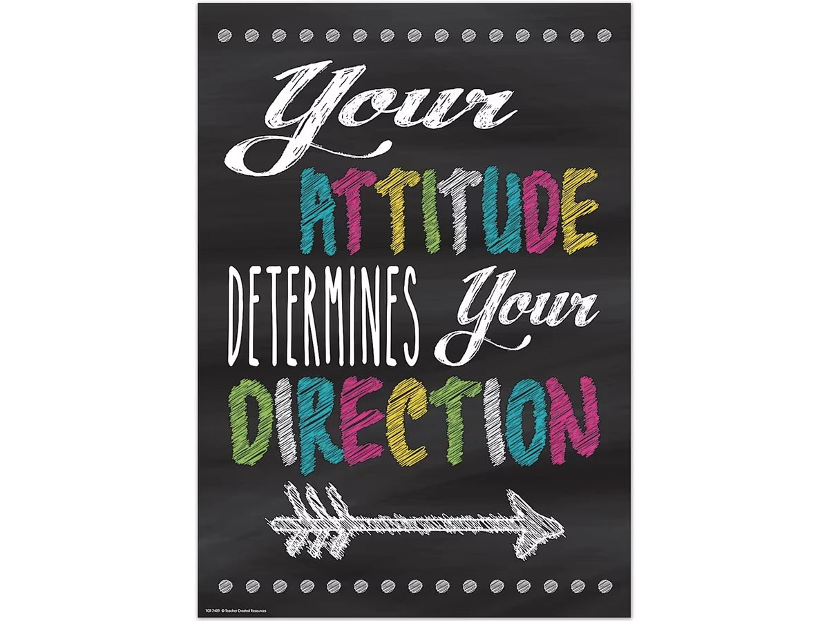 Chalkboard Brights Attitude Determines Direction Poster - US 9551