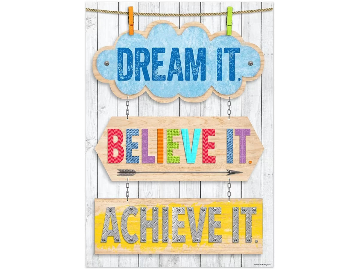 Upcycle-Style Dream, Believe, Achieve Poster - US 4138