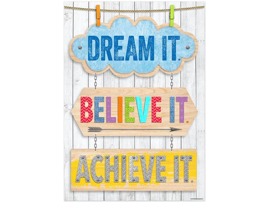 Upcycle-Style Dream, Believe, Achieve Poster - US 4138