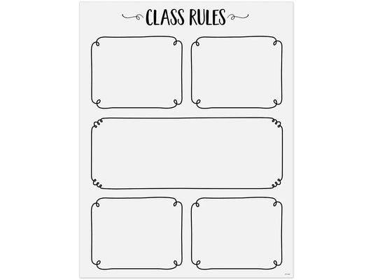 Black & White Classroom Rules Poster - US 5025