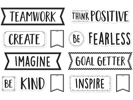 Black & White Motivational Bulletin Board Set - US 1969
