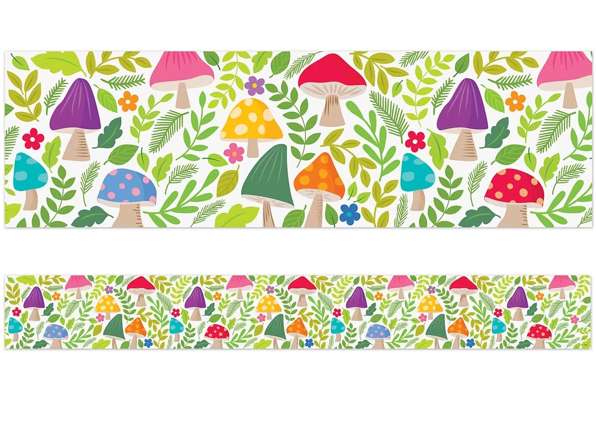 Woodland Friends Mushroom Medley Border - US 7373