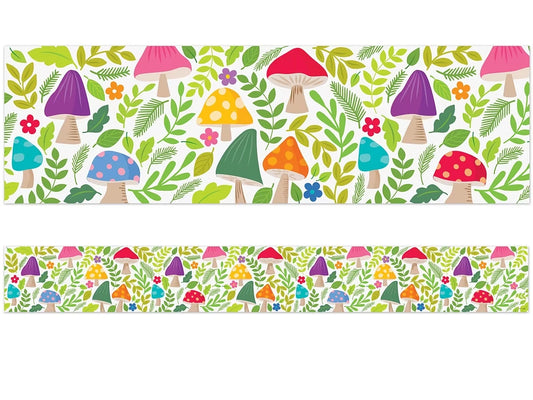 Woodland Friends Mushroom Medley Border - US 7373