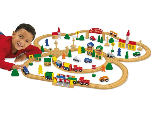 100-Piece Wooden Train Set - US 4519