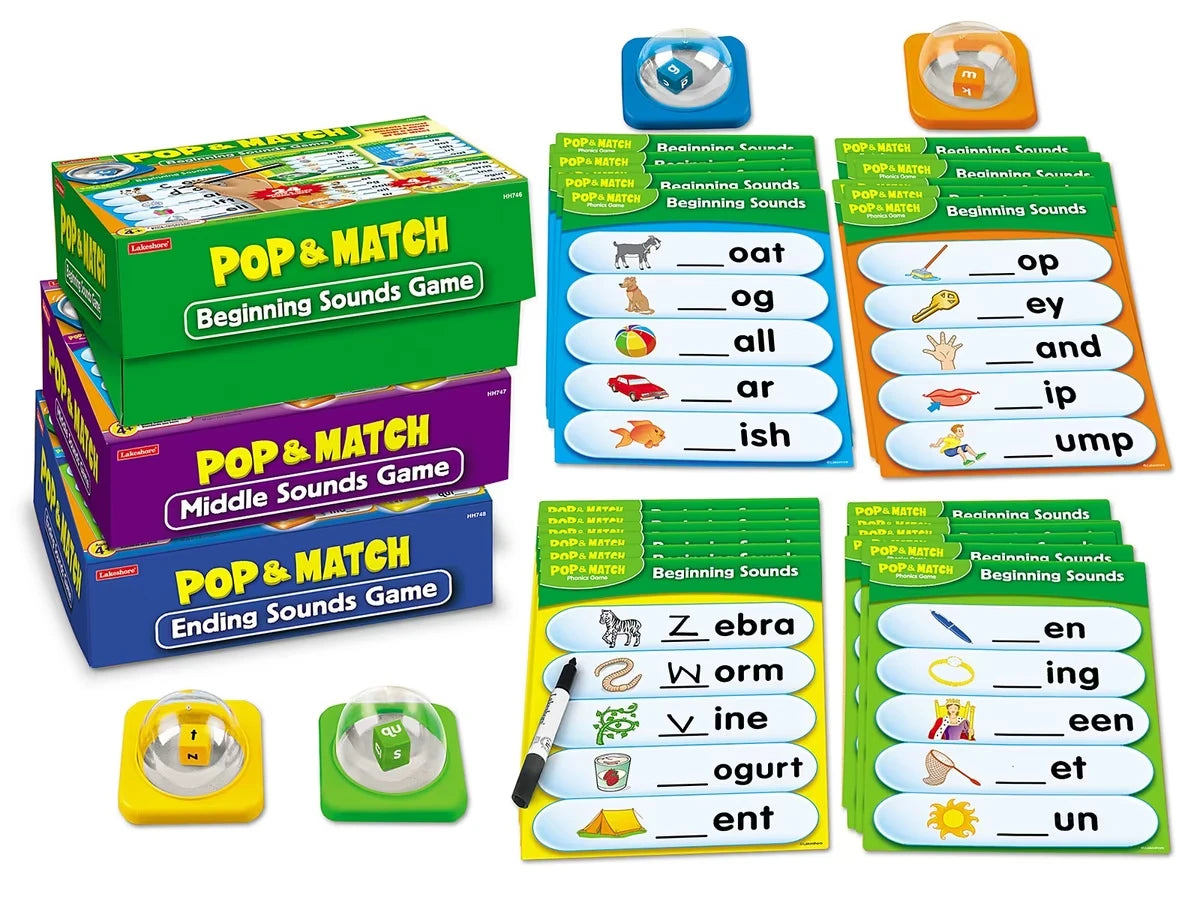Pop & Match Beginning Phonics Games - Complete Set - US 8539
