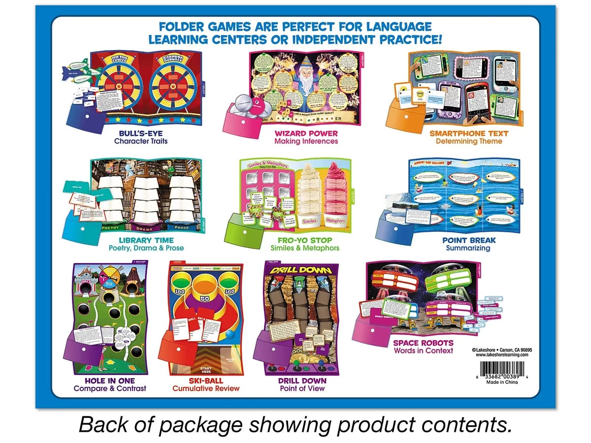 Reading Literature Folder Game Library - Gr. 4-5 - US 8868