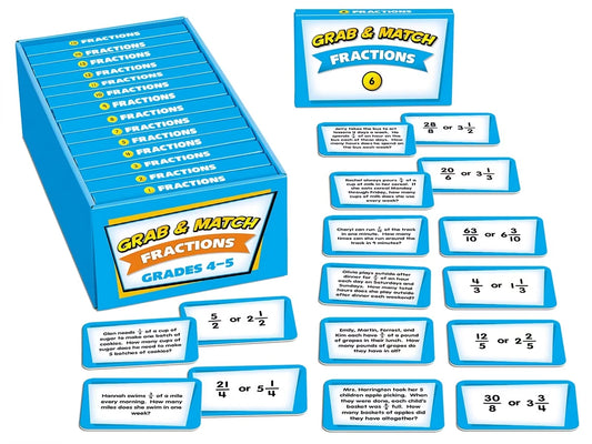 Grab & Match Leveled Fractions Quickies - Gr. 4-5 - US 2734