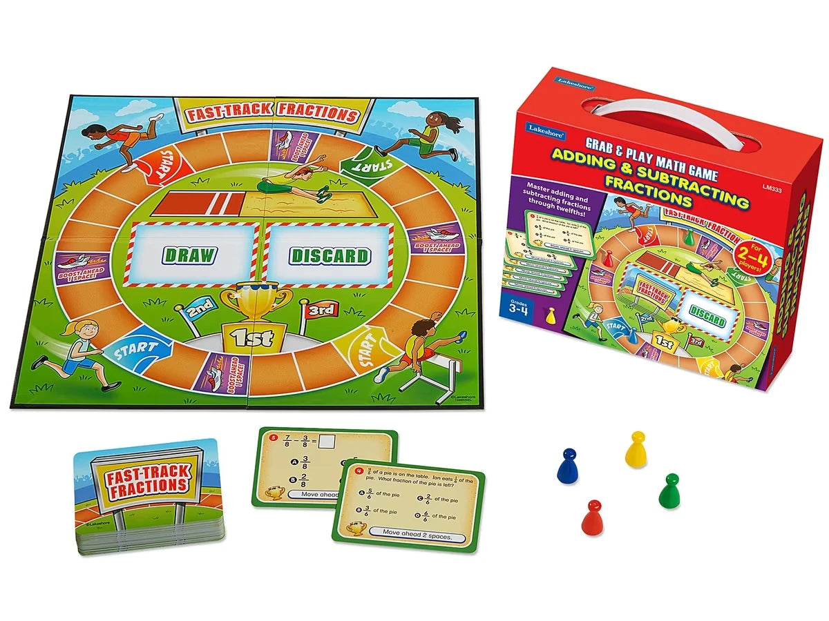 Adding & Subtracting Fractions Grab & Play Game - Gr. 3-4 - US 5041