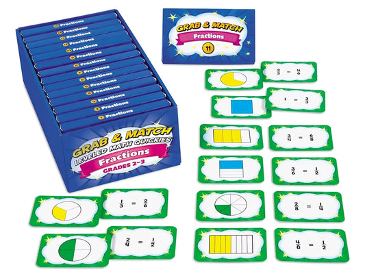 Grab & Match Leveled Fractions Quickies - Gr. 2-3 - US 8303