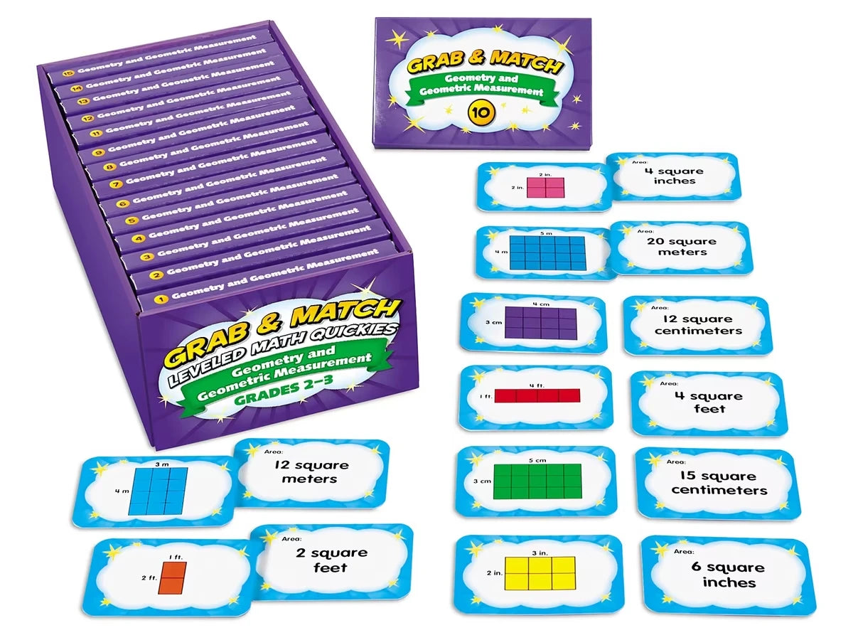 Grab & Match Leveled Geometry & Geometric Measurement Quickies - Gr. 2-3 - US 4067