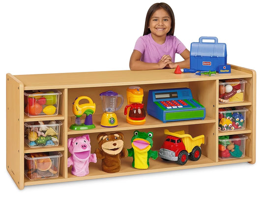 Heavy-Duty Low Cubbies & Shelves Storage Unit - US 6701