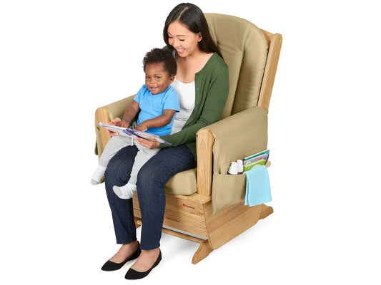 Classroom-Safe Glider Rocker - Natural Vinyl - US 3100