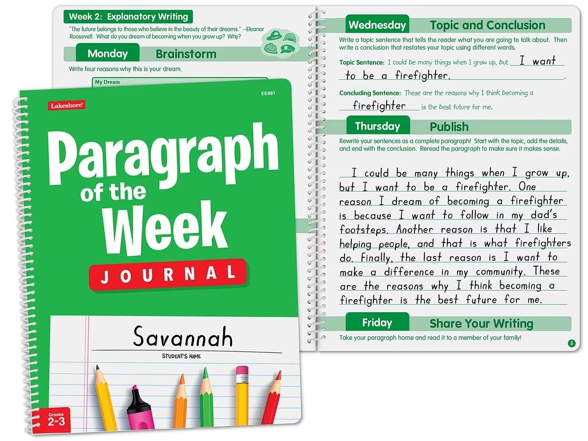 Paragraph of the Week Journal - Gr. 2-3 - US 2191