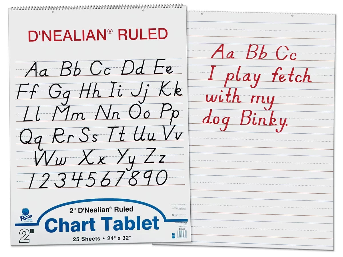 2" D`Nealian Ruled Chart Tablet - US 3929