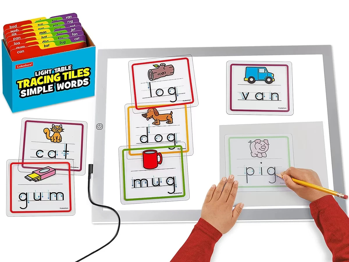 Light Table Simple Words Tracing Tiles - US 7719