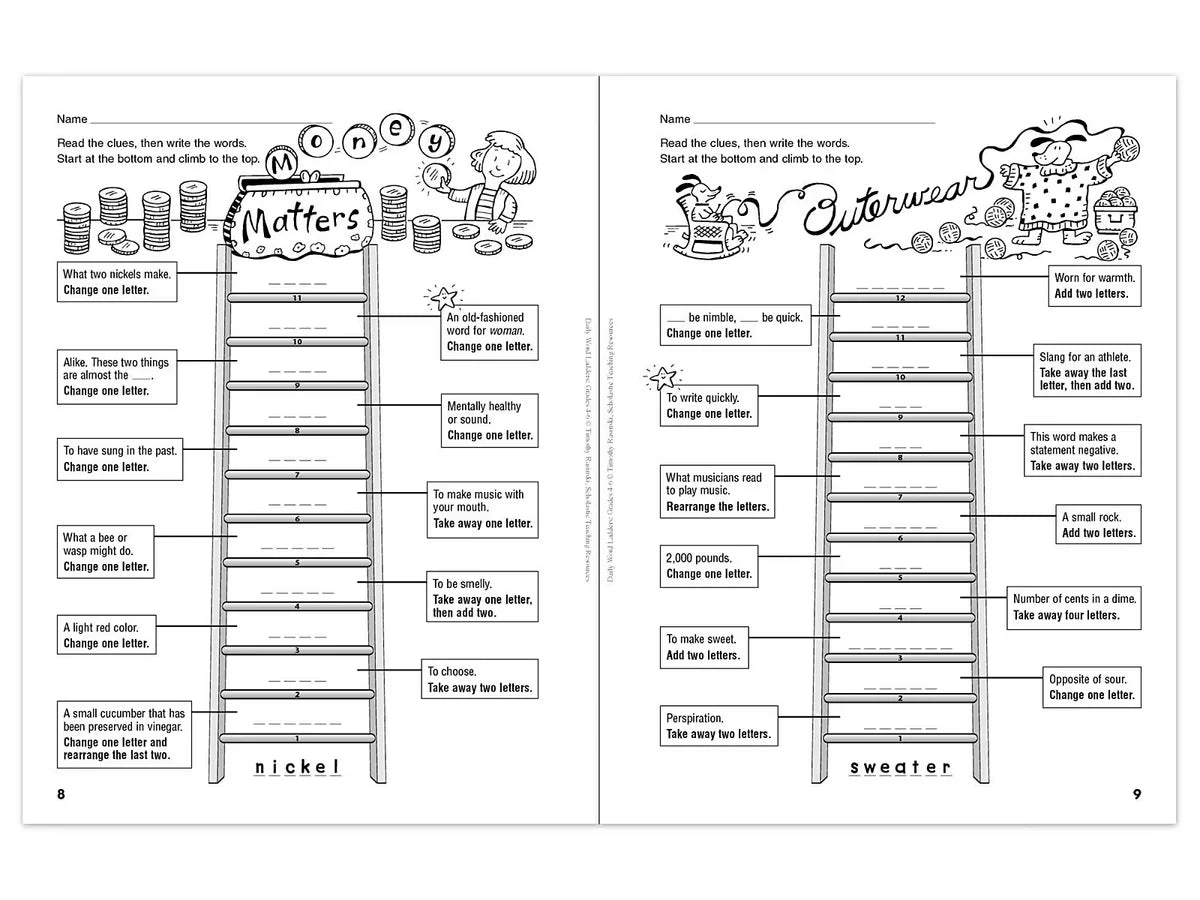 Daily Word Ladders Workbook - Gr. 4-6 - US 9444