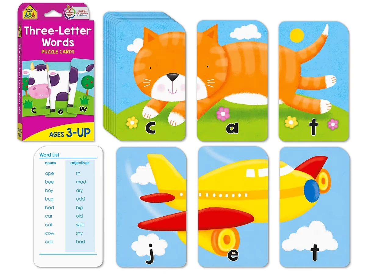 3-Letter Words Puzzle Cards - US 8810