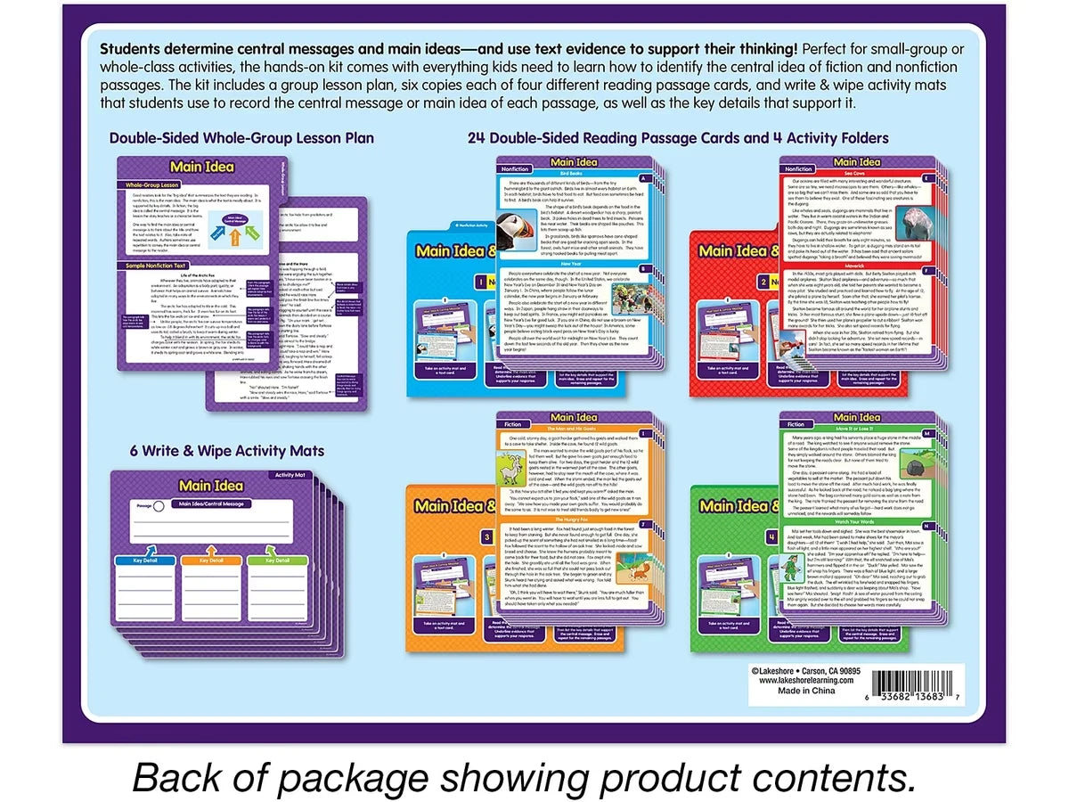 Main Idea & Central Message Finding Evidence Kit - Gr. 2-3 - US 2480